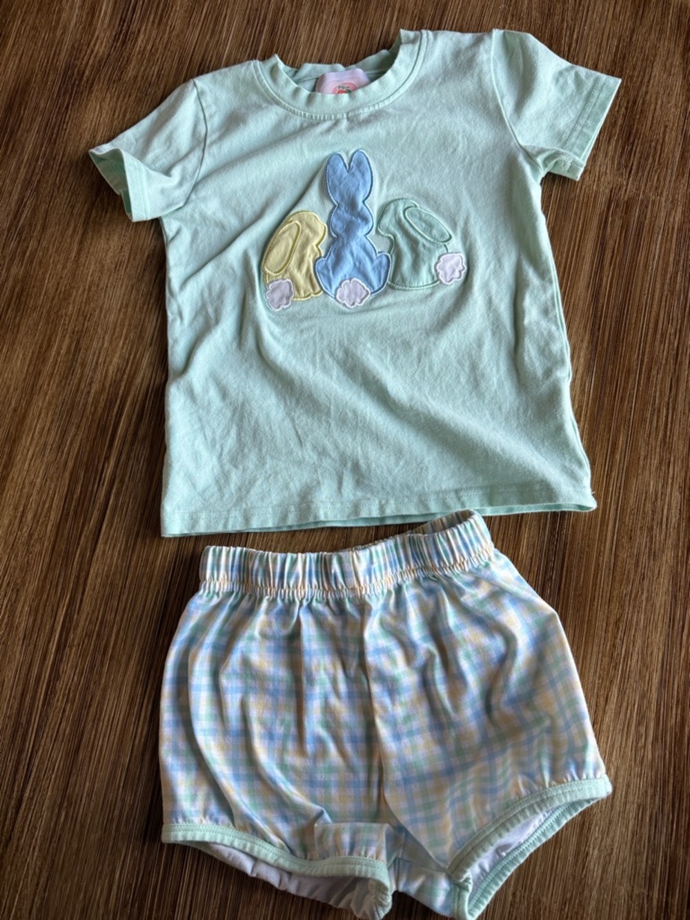 Pastel Mint Bunny Kids Pajama Set